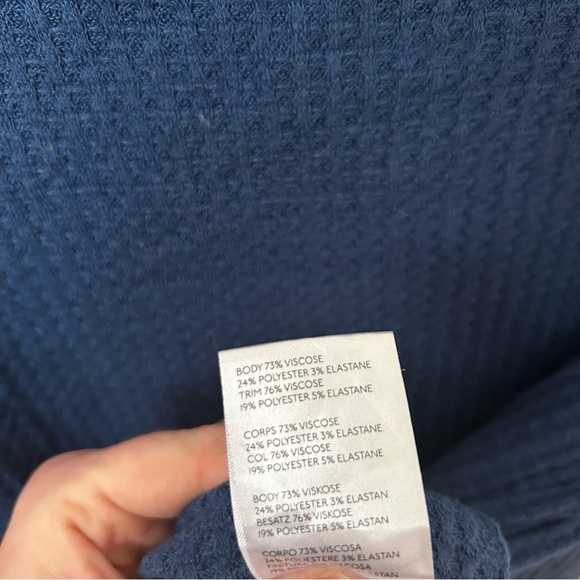 Free People We The Free North Shore Thermal Tunic Blue Sweater Women’s Size XS - Picture 6 of 8